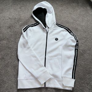 Michael Kors white zip up hoodie lined hood men’s Large NWT smoke free
